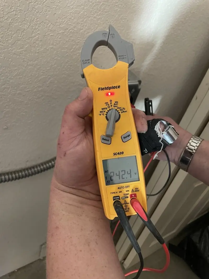 Voltage testing with clamp meter during Generator Installation in Colonie